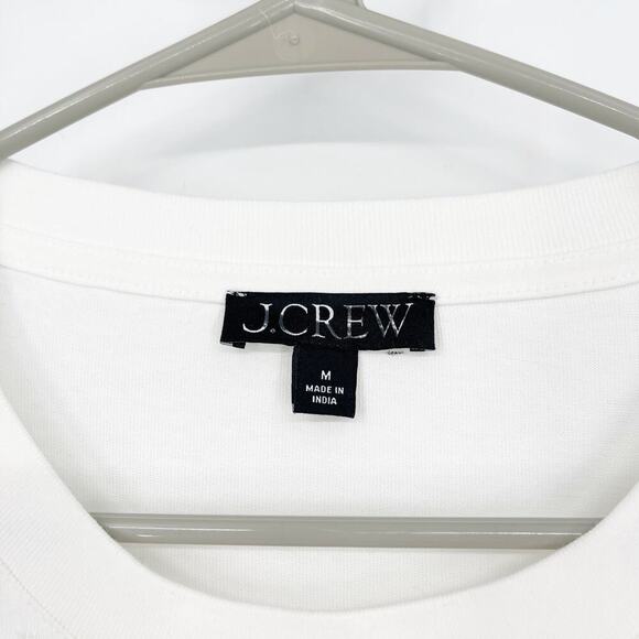 J. Crew Relaxed Lattice Embellished Cropped T-Shirt White Size Medium - Picture 5 of 7